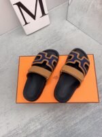 Hermes Chypre Sandals Brown/ Dark Blue For Men - Image 2