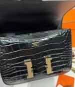 Hermes Constance 23 Pattern Crocodile Black For Women, Women's Handbags, Shoulder Bag 9in/23cm - Image 5