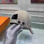 Hermes Davis H Primavera Cap Beige Hermes Cap - Image 3