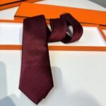 Hermes Faconnee H Tie Red For Men