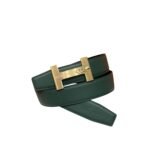 Hermès “H-Zip” 38mm Reversible Belt Black & Green - Image 9