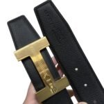 Hermès “H-Zip” 38mm Reversible Belt Black & Green - Image 4