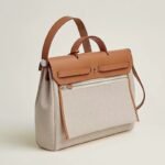 Hermes Herbag Messenger 39 Crossbody Bag 14in/ 35.6cm Beige Silver Hardware For Men H084623CKAF - Image 4