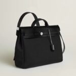 Hermes Herbag Messenger 39 Crossbody Bag 15.3in/ 38.9cm Black Silver Hardware For Men H084489CKAA - Image 3