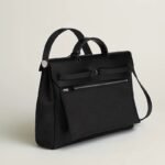 Hermes Herbag Messenger 39 Crossbody Bag 15.3in/ 38.9cm Black Silver Hardware For Men H084489CKAA - Image 5