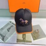 Hermes Horse Cap Black Hermes Cap - Image 5