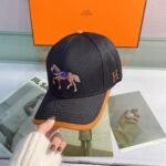 Hermes Horse Cap Black Hermes Cap - Image 2
