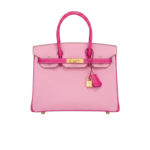 Hermes Horseshoe Stamp Birkin Top Handle Bag 11.8in/ 30cm Pink Gold Hardware For Women