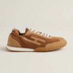 Hermes Jet Sneaker Brun Amourette/ Miel For Men H242925ZHWT390 - Image 3