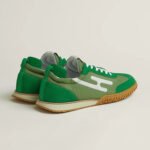Hermes Jet Sneaker Vert Jungle/ Blanc For Men H261807ZHJM390 - Image 4