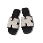 Hermes Oran Sandal White For Women