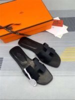 Hermes Oran Sandal Black For Women - Image 6