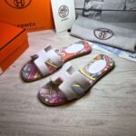 Hermes Oran Sandals White/ Multicolor For Women - Image 6