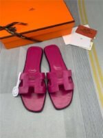 Hermes Oran Sandal Dark Pink For Women - Image 7