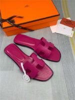Hermes Oran Sandal Dark Pink For Women - Image 6