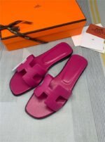 Hermes Oran Sandal Dark Pink For Women - Image 5