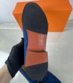 Hermes Paris Loafers Blue Ocean For Men H251855ZAV9390 - Image 4