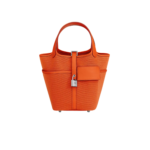 Hermes Picotin Lock 18 Pocket Top Handle Bag 7.1in/ 18cm Orange Silver Hardware For Women H083189CKAL