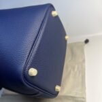 Hermes Picotin Lock 18 Top Handle Bag 7.1in/ 18cm Blue Saphir Gold Hardware For Women - Image 7
