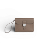 Hermes Sac A Depeches 24 Pouch 9.4in/ 23.9cm Noir Silver Hardware For Men H086415CK18