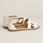 Hermes Santorini Sandals Blanc For Women H182139Z 91350 - Image 4