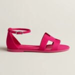 Hermes Santorini Sandals Rose Sakura For Women H231228Z SR370 - Image 4
