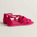 Hermes Santorini Sandals Rose Sakura For Women H231228Z SR370 - Image 3