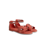 Hermes Santorini Sandals Rouge Tomette For Women H182139Z D4370