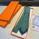 Hermes Tie Larguez Les Amarres Twillbi Green For Men - Image 3