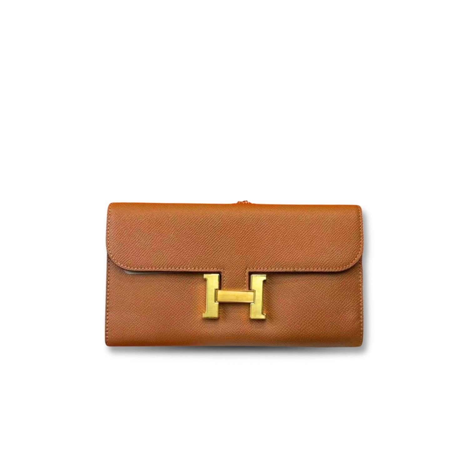 Hermes-constance-epsom-long-to-go-wallet-brown.jpg Hermes Constance Epsom Long To Go Wallet Brown For Women 8.1in/21cm - Image 1