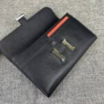 Hermes Constance Togo Long Wallet 20cm/7.9in Silver Toned Hardware For Women Black - Image 5