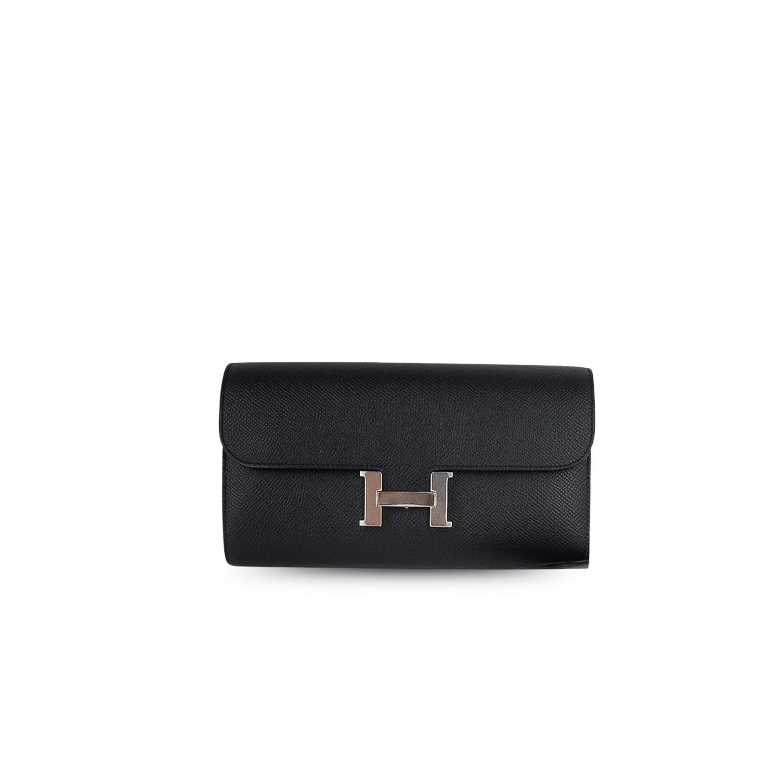 Hermes-constance-togo-long-wallet.jpg Hermes Constance Togo Long Wallet 20cm/7.9in Silver Toned Hardware For Women Black - Image 1