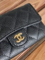 Chanel Classic Card Holder Gold Black For Women, Women’s Wallet 4.5in/11.5cm - Image 4
