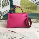 Hermes Mini Kelly Pink For Women Gold Toned Hardware 7.5in/19cm - Image 2