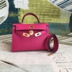 Hermes Mini Kelly Pink For Women Gold Toned Hardware 7.5in/19cm - Image 9