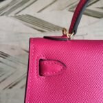 Hermes Mini Kelly Pink For Women Gold Toned Hardware 7.5in/19cm - Image 4