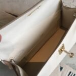 Hermes Kelly Pochettee White For Women Gold Toned Hardware 8.5in/22cm - Image 3
