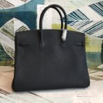 Hermes Birkin Black For Women Silver Toned Hardware 11.8in/30cm - Image 2