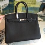 Hermes Birkin Black For Women Silver Toned Hardware 11.8in/30cm - Image 6