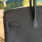 Hermes Birkin Black For Women Silver Toned Hardware 11.8in/30cm - Image 4