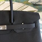 Hermes Birkin Black For Women Silver Toned Hardware 11.8in/30cm - Image 3