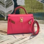 Hermes Mini Kelly Pink For Women Gold Toned Hardware 7.5in/19cm - Image 9