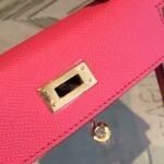 Hermes Mini Kelly Pink For Women Gold Toned Hardware 7.5in/19cm - Image 6
