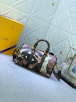 Louis Vuitton Keepall Bandouliere 25 Travel Bag 9.8in/ 25cm Brown Gold Hardware M46678 - Image 4