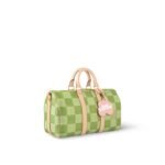Louis Vuitton Keepall Bandouliere 35 Travel Bag 13.4in/ 34cm Green Gold Hardware N40671 - Image 3