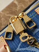 Louis Vuitton Keepall Bandouliere 45 Travel Bag 17.7in/ 45cm Blue Denim Gold Hardware M24315 - Image 11