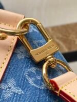 Louis Vuitton Keepall Bandouliere 45 Travel Bag 17.7in/ 45cm Blue Denim Gold Hardware M24315 - Image 9