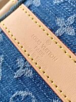 Louis Vuitton Keepall Bandouliere 45 Travel Bag 17.7in/ 45cm Blue Denim Gold Hardware M24315 - Image 8