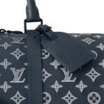 Louis Vuitton Keepall Bandouliere 50 Travel Bag 19.7in/ 50cm Blue Black Hardware M24953 - Image 6