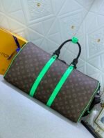 Louis Vuitton Keepall Bandouliere 50 Travel Bag 19.7in/ 50cm Brown/ Green Monogram Black Hardware M46259 - Image 5